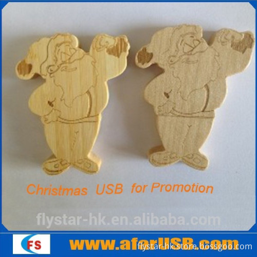 2015 Newest Fashion Sweet Holiday Gift Wooden Christmas tree Mini 32GB USB Flash Drive